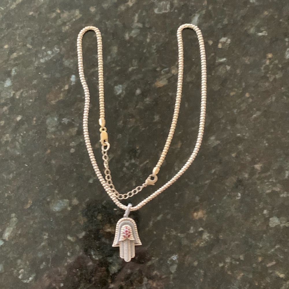 Itaor gold plated Sterling chain with Hamsa pendant